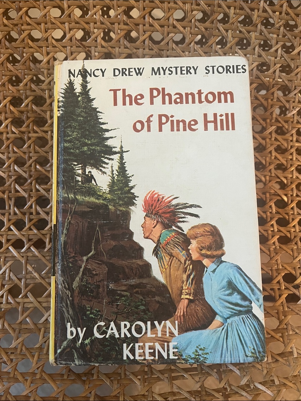 Nancy Drew "The Phantom of Pine Hill" Hardcover Book - White, Blue, Brown